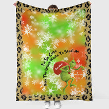 Load image into Gallery viewer, Personalized Grinch Christmas Blanket Custom Name Gift
