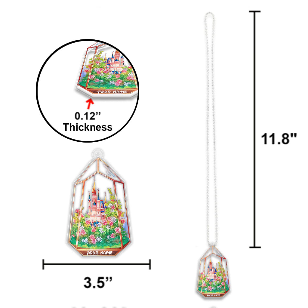 Personalized Magical Castle Car Ornament Custom Name Gift