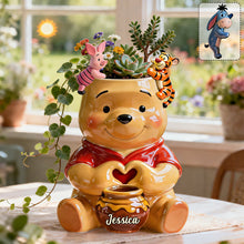 Load image into Gallery viewer, Personalized Honey Bear Acrylic Pot &amp; Stake Gift for Mom

