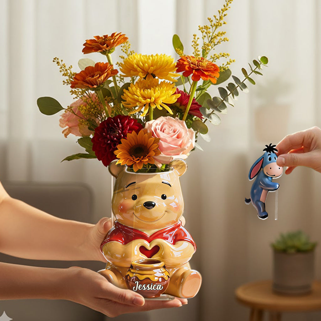 Personalized Honey Bear Acrylic Pot & Stake Gift for Mom