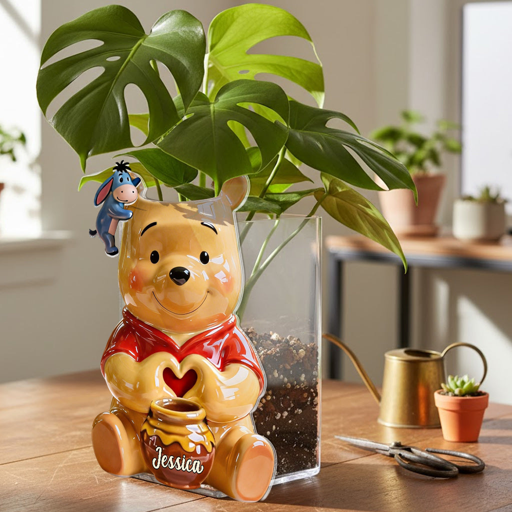 Personalized Honey Bear Acrylic Pot & Stake Gift for Mom