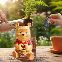 Load image into Gallery viewer, Personalized Honey Bear Acrylic Pot &amp; Stake Gift for Mom
