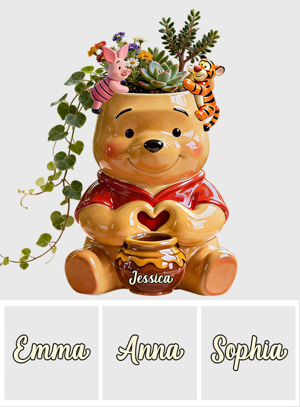 Personalized Honey Bear Acrylic Pot & Stake Gift for Mom