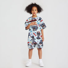 Load image into Gallery viewer, Personalized Kid T-Shirt &amp; Shorts Set Cute Blue Alien Gift
