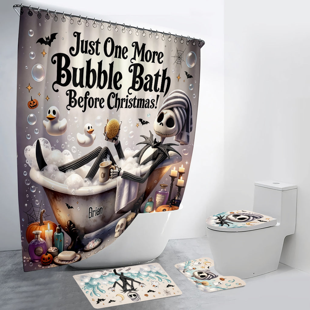 Personalized Nightmare Before Christmas Bathroom Curtain & Mats Set