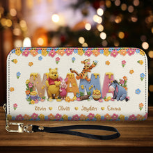 Load image into Gallery viewer, Personalized Leather Long Wallet Custom Name Gift for Mom
