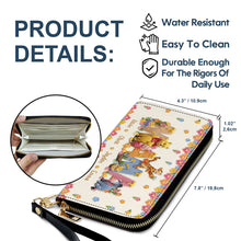 Load image into Gallery viewer, Personalized Leather Long Wallet Custom Name Gift for Mom
