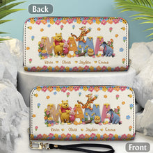 Load image into Gallery viewer, Personalized Leather Long Wallet Custom Name Gift for Mom

