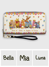 Load image into Gallery viewer, Personalized Leather Long Wallet Custom Name Gift for Mom
