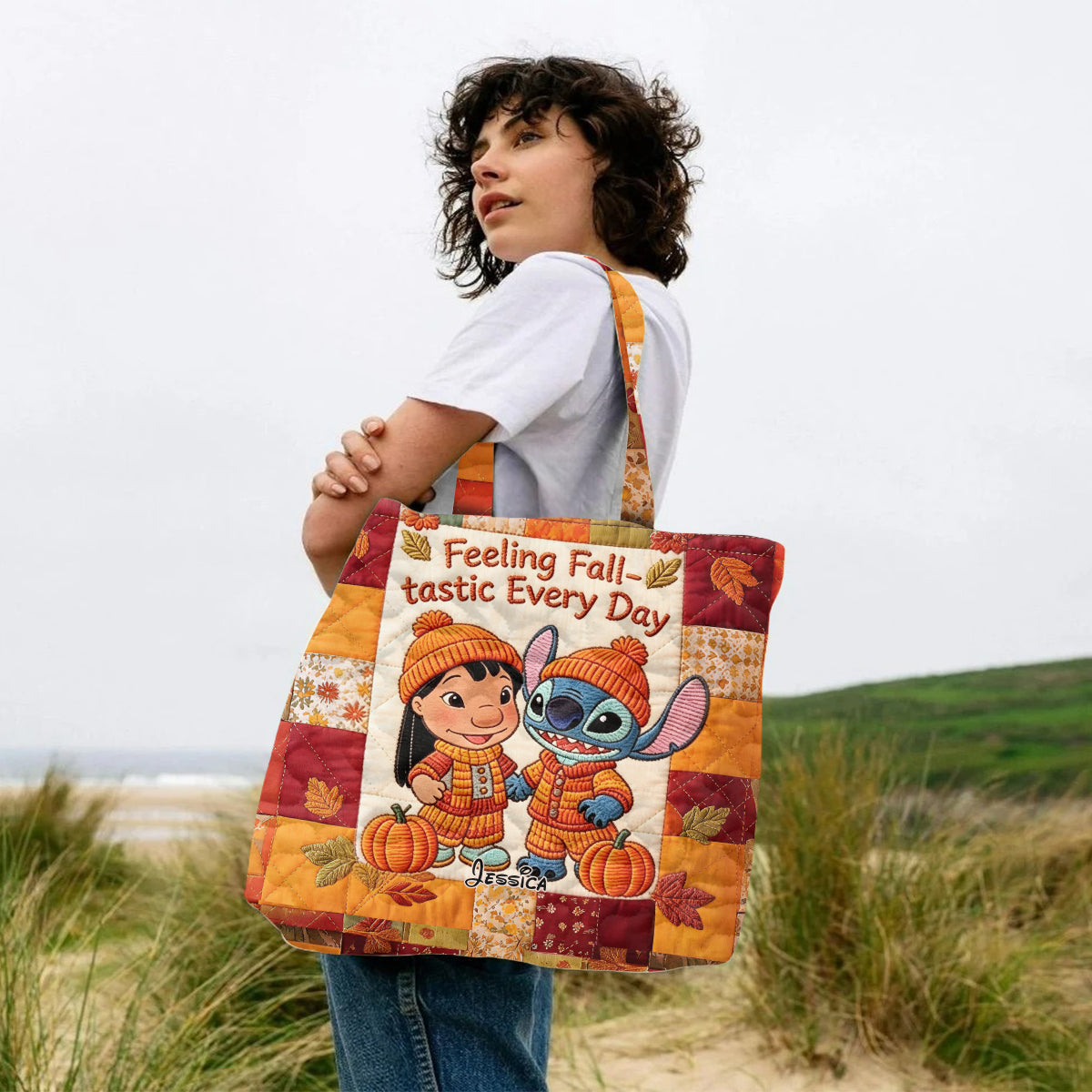 Personalized Quilted Tote Bag for Movie Fans - Fall Gift