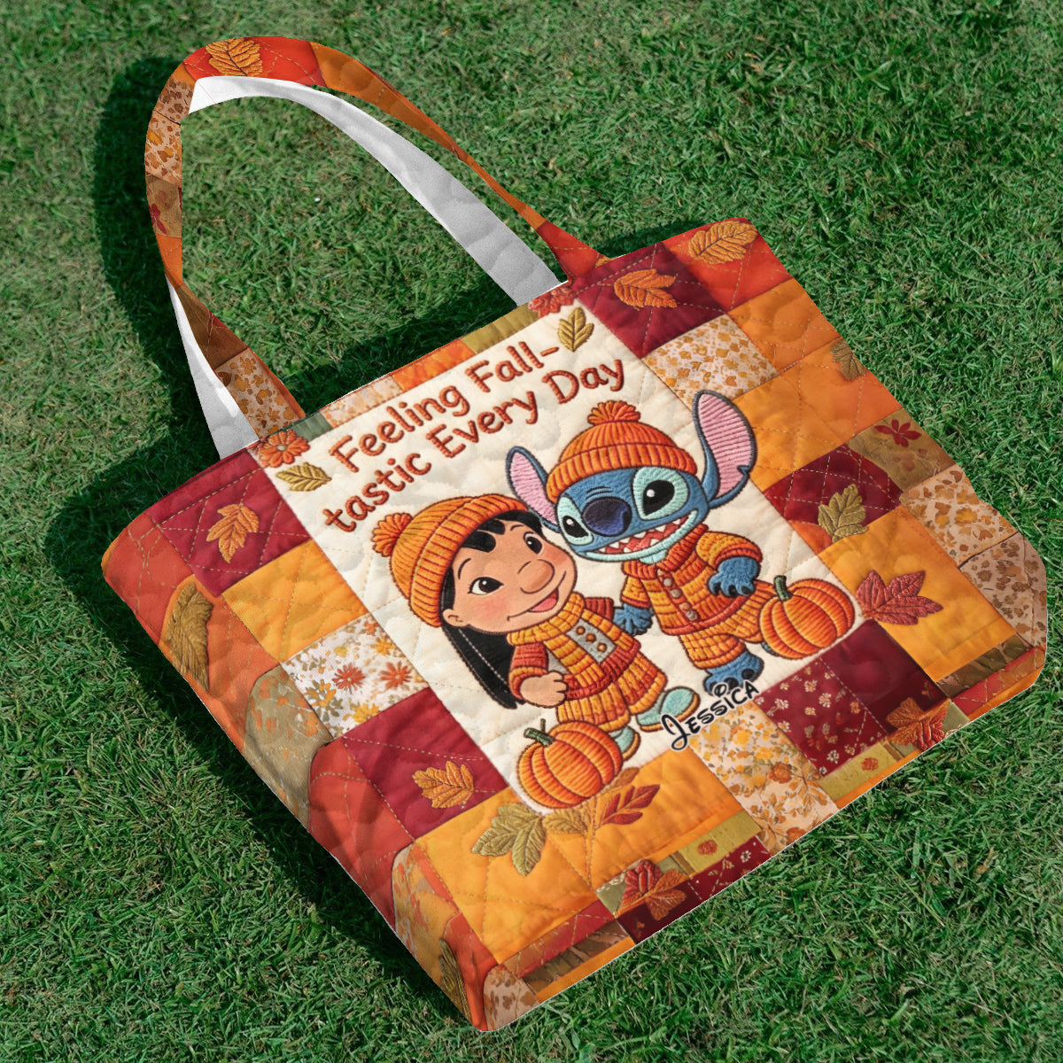 Personalized Quilted Tote Bag for Movie Fans - Fall Gift