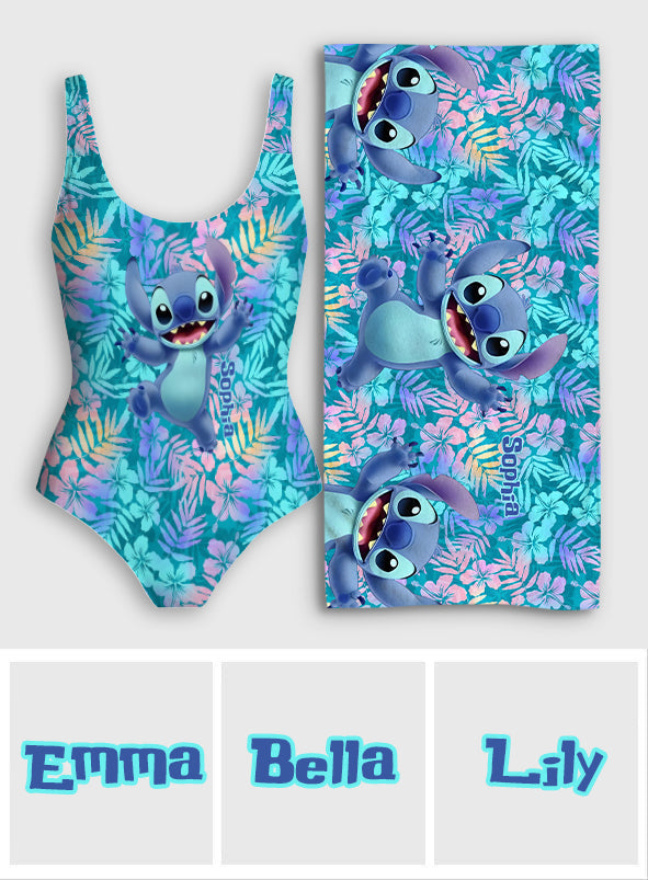 Personalized Women's Swimwear & Quick-Dry Beach Towel Set