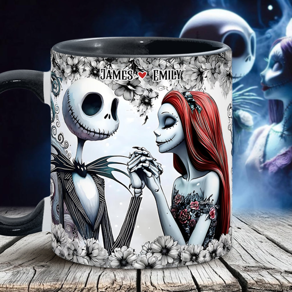 Personalized Accent Mug with Nightmare Design for Couples Gift