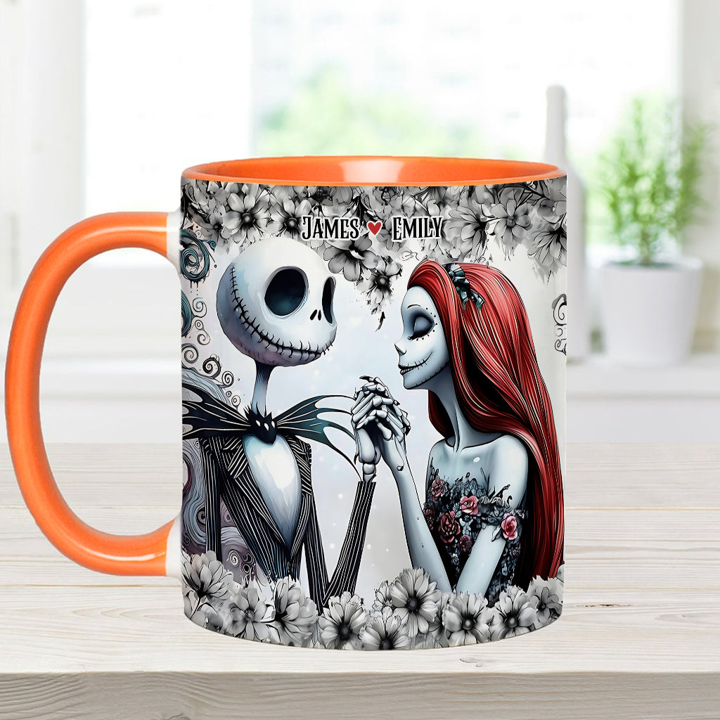 Personalized Accent Mug with Nightmare Design for Couples Gift