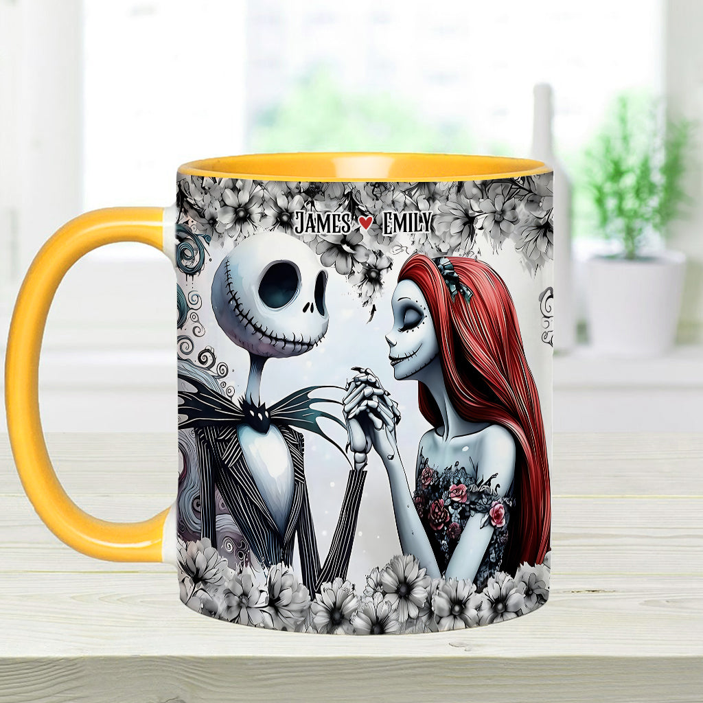 Personalized Accent Mug with Nightmare Design for Couples Gift