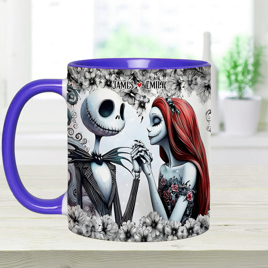 Personalized Accent Mug with Nightmare Design for Couples Gift