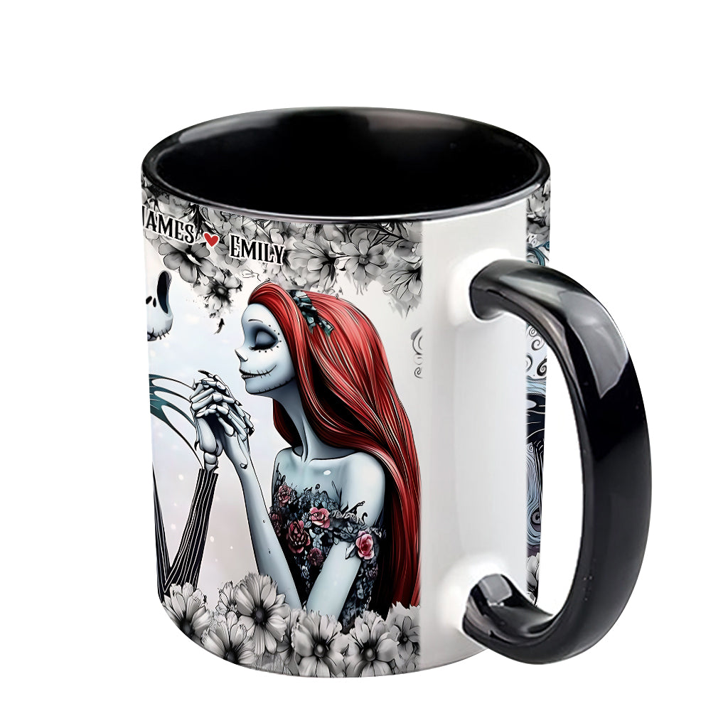 Personalized Accent Mug with Nightmare Design for Couples Gift