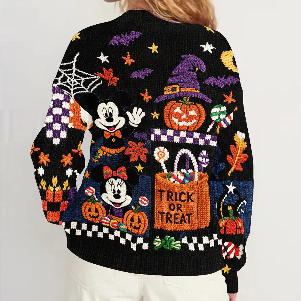 Personalized Knitted Cardigan Trick or Treat Gift for Her