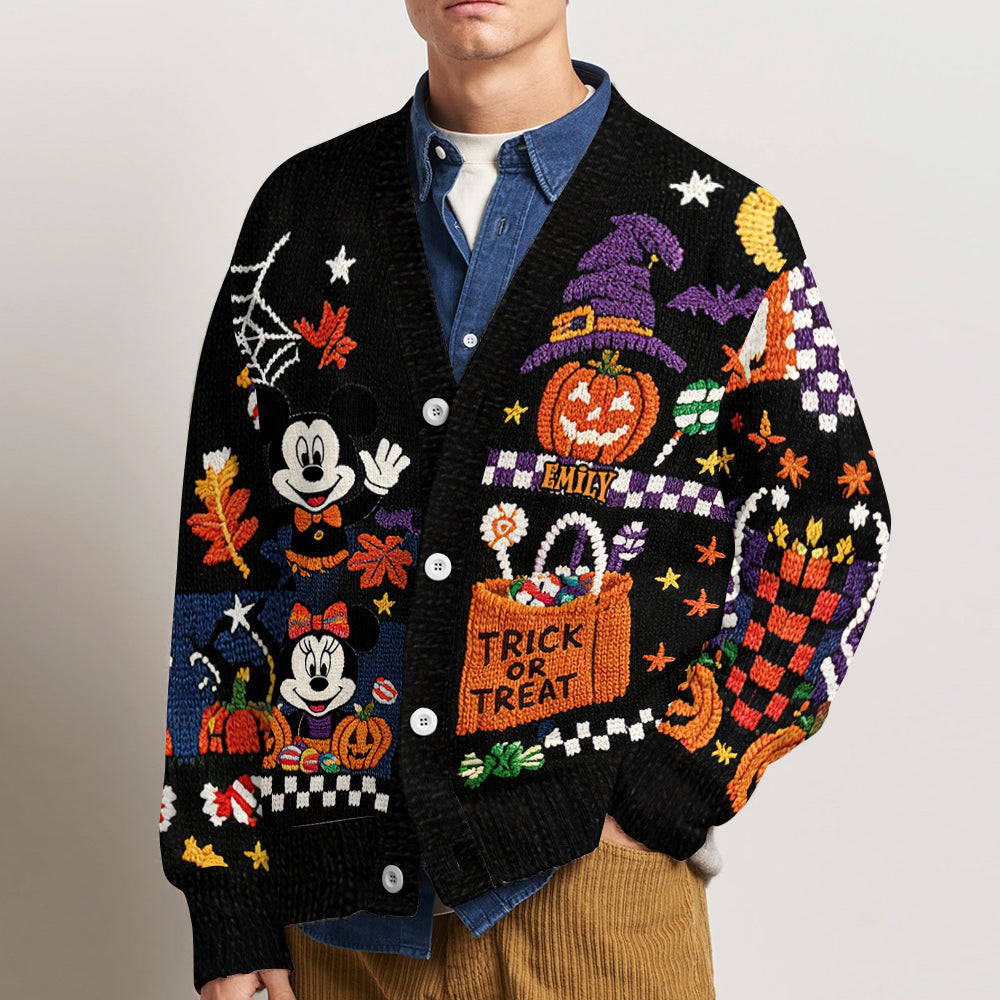 Personalized Knitted Cardigan Trick or Treat Gift for Her