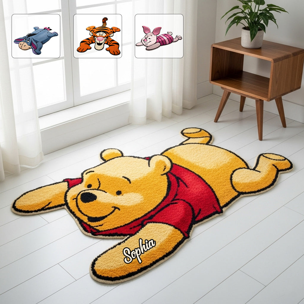 Personalized Tufted Rug Honey Bear Character Gift for Family