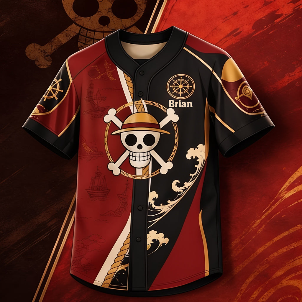 Personalized King Of Pirates Baseball Jersey Custom Name Gift for Movie Fans