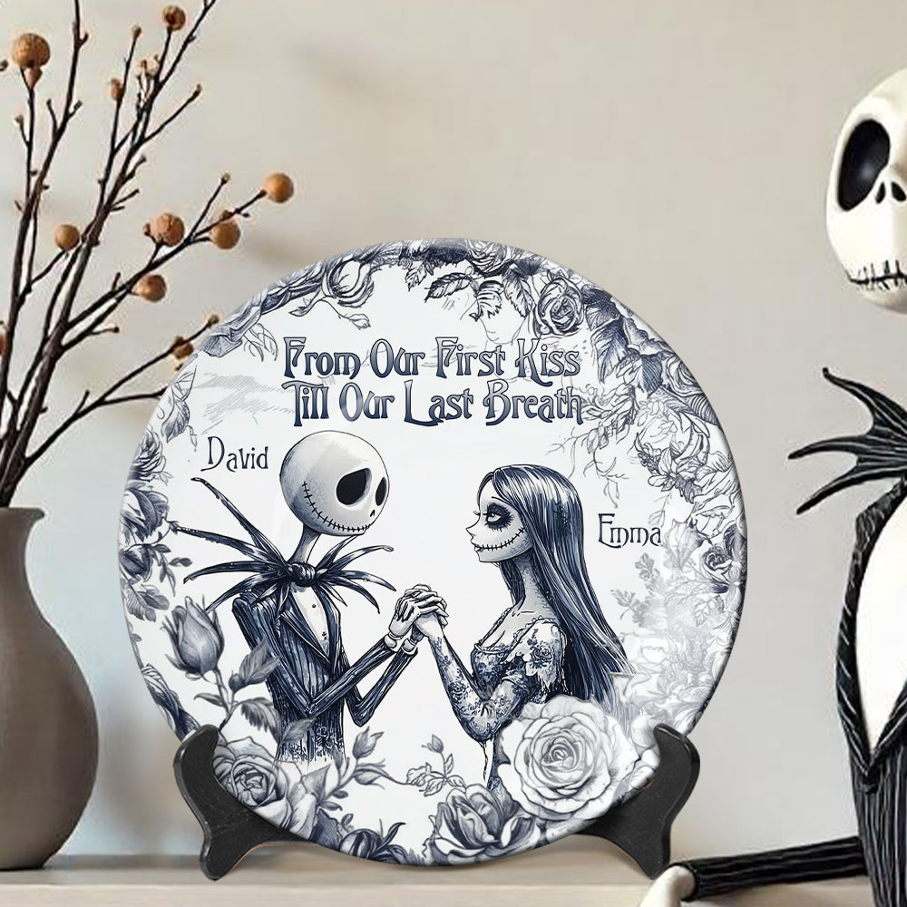Personalized Nightmare Ceramic Plate Custom Name Gift for Couples