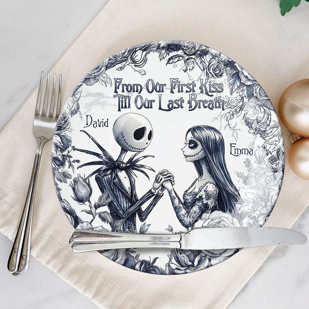 Personalized Nightmare Ceramic Plate Custom Name Gift for Couples
