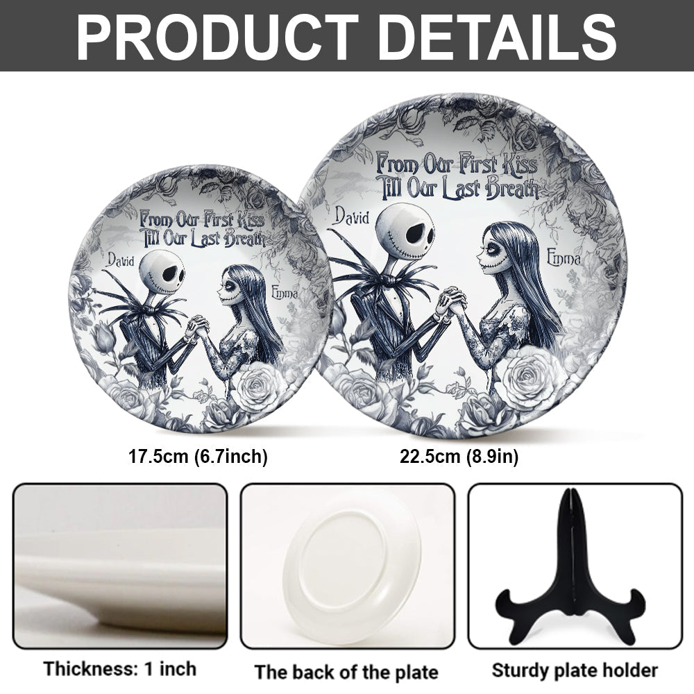 Personalized Nightmare Ceramic Plate Custom Name Gift for Couples