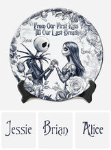 Load image into Gallery viewer, Personalized Nightmare Ceramic Plate Custom Name Gift for Couples
