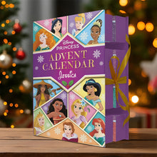 Load image into Gallery viewer, Personalized Disney Princess Advent Calendar with Ornaments for Kids
