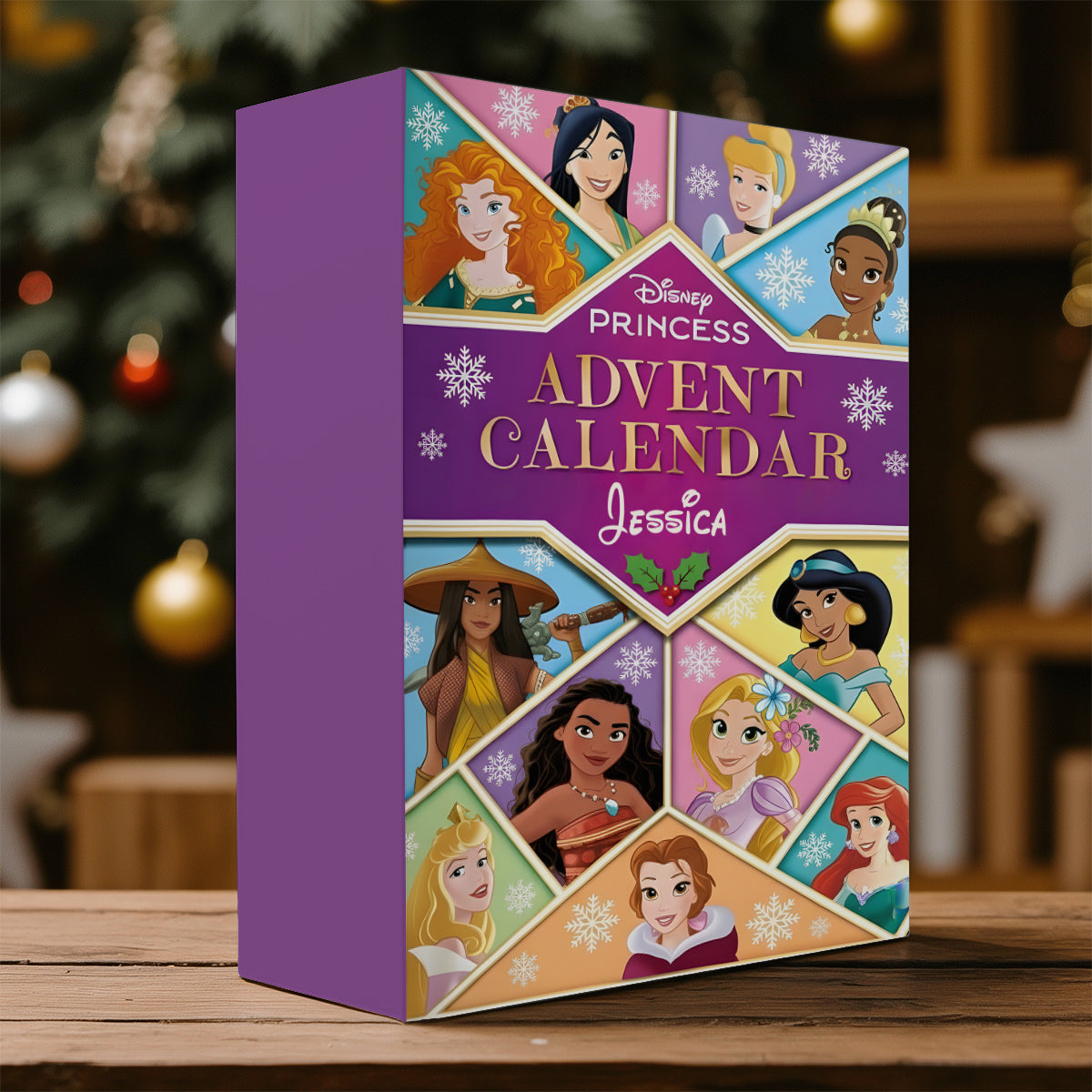 Personalized Disney Princess Advent Calendar with Ornaments for Kids