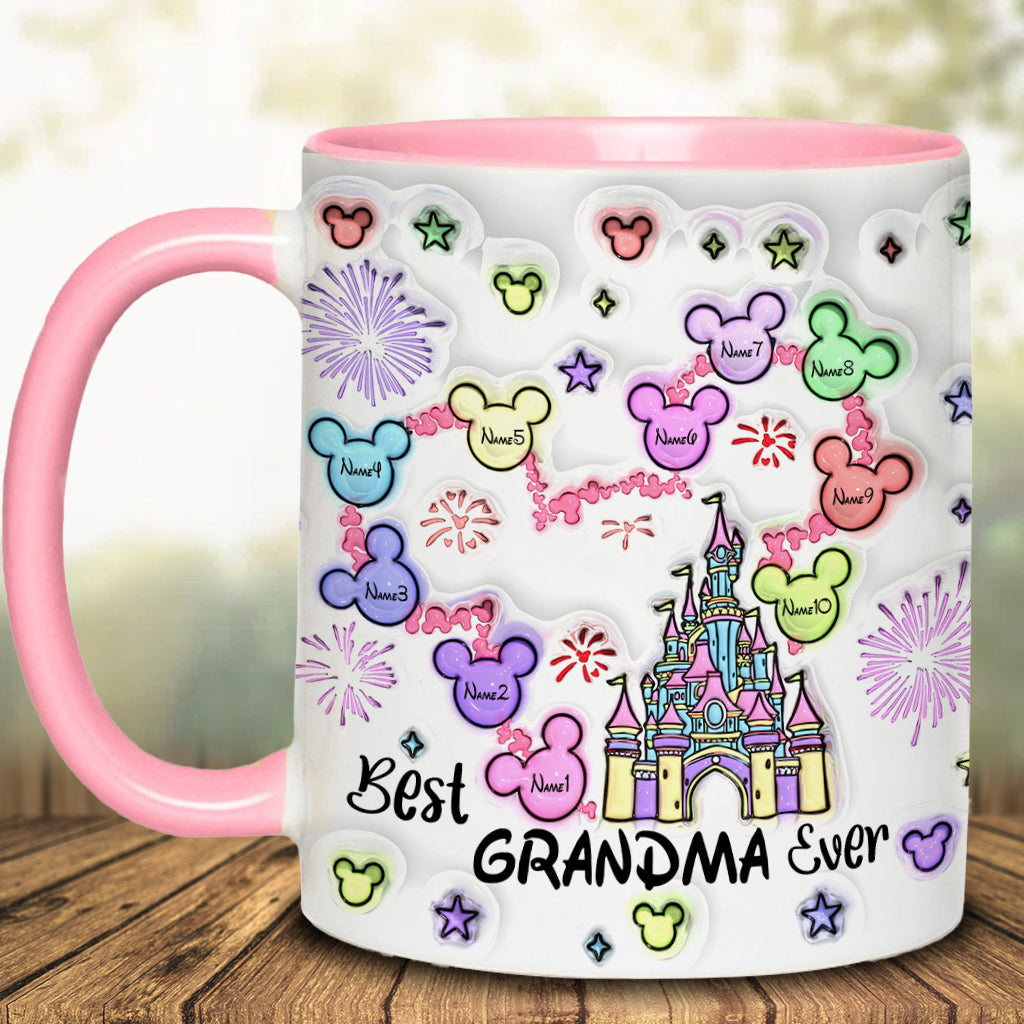 Personalized Accent Mug Best Grandma Ever Custom Names Gift