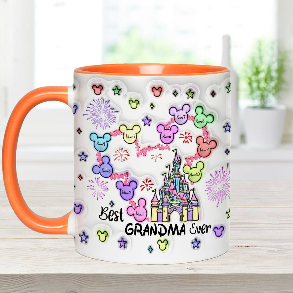 Personalized Accent Mug Best Grandma Ever Custom Names Gift