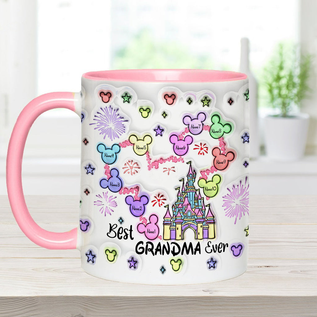 Personalized Accent Mug Best Grandma Ever Custom Names Gift