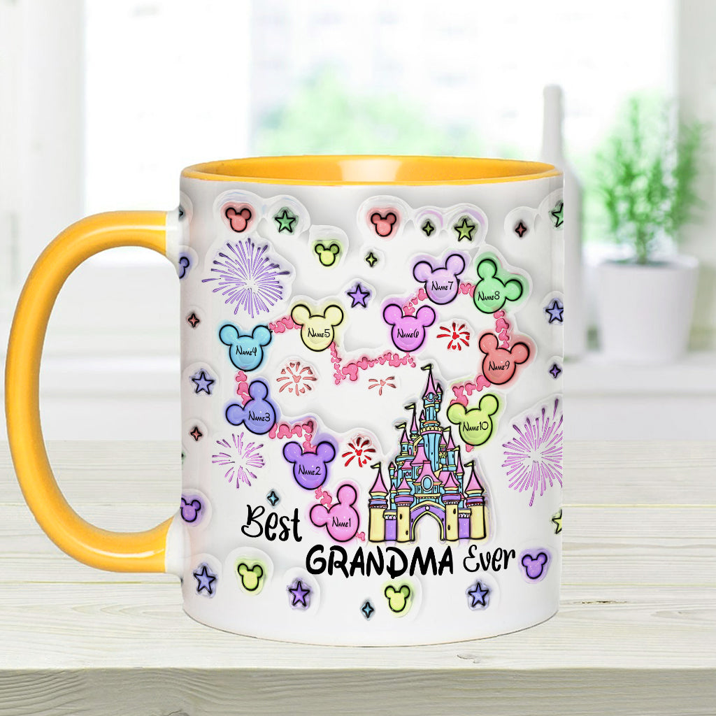 Personalized Accent Mug Best Grandma Ever Custom Names Gift
