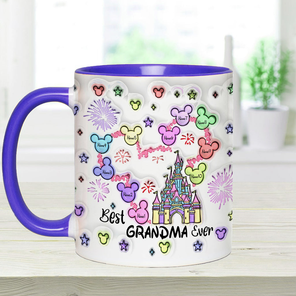 Personalized Accent Mug Best Grandma Ever Custom Names Gift