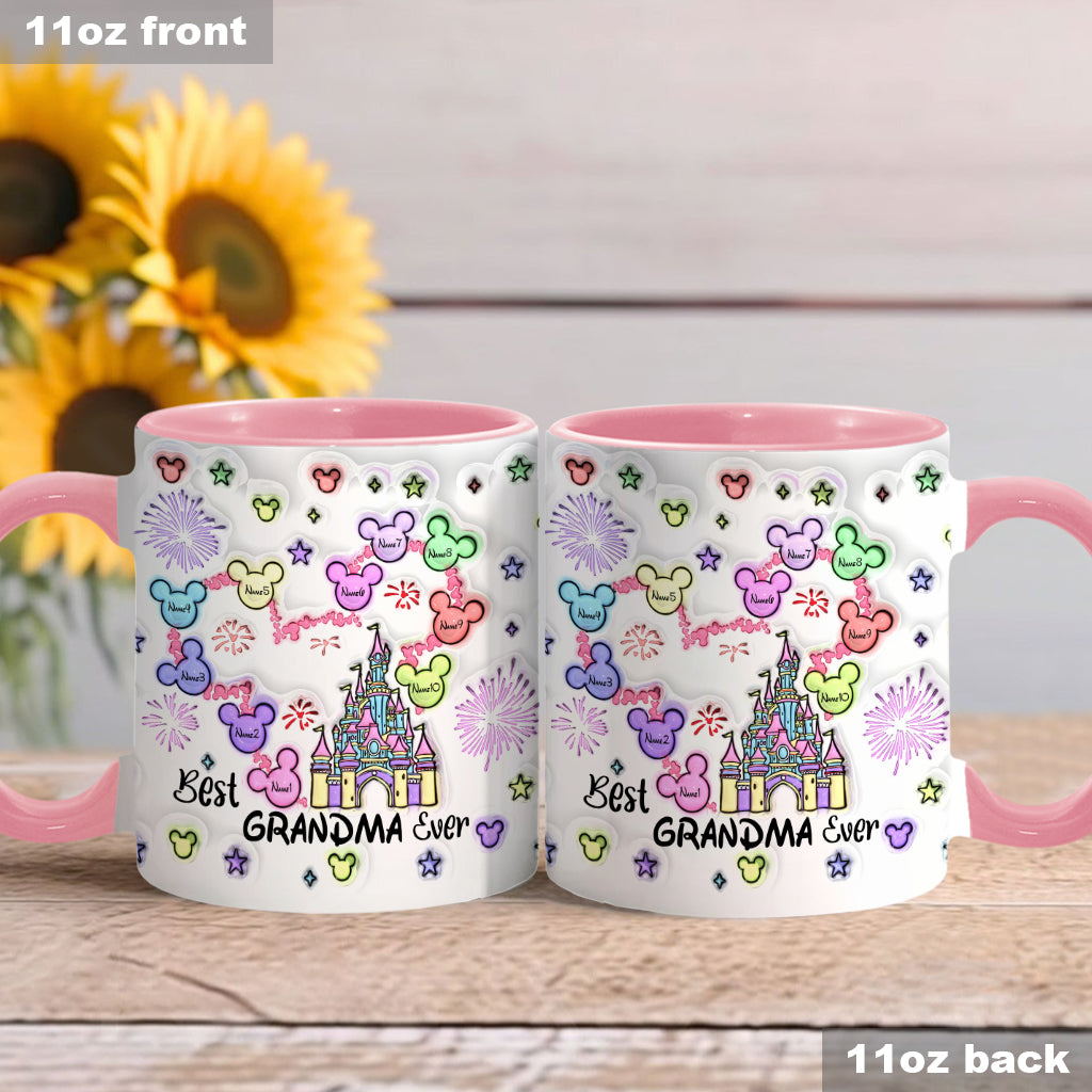 Personalized Accent Mug Best Grandma Ever Custom Names Gift