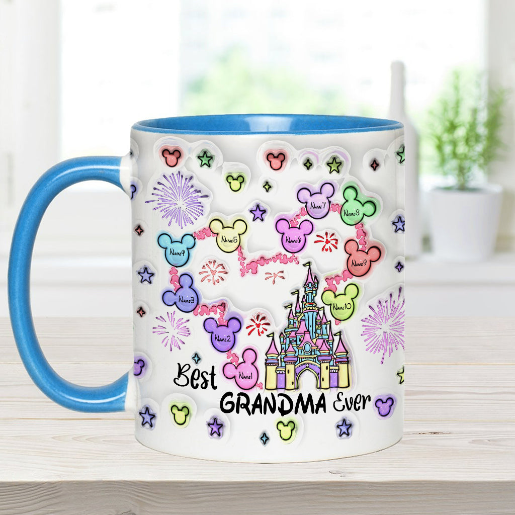 Personalized Accent Mug Best Grandma Ever Custom Names Gift