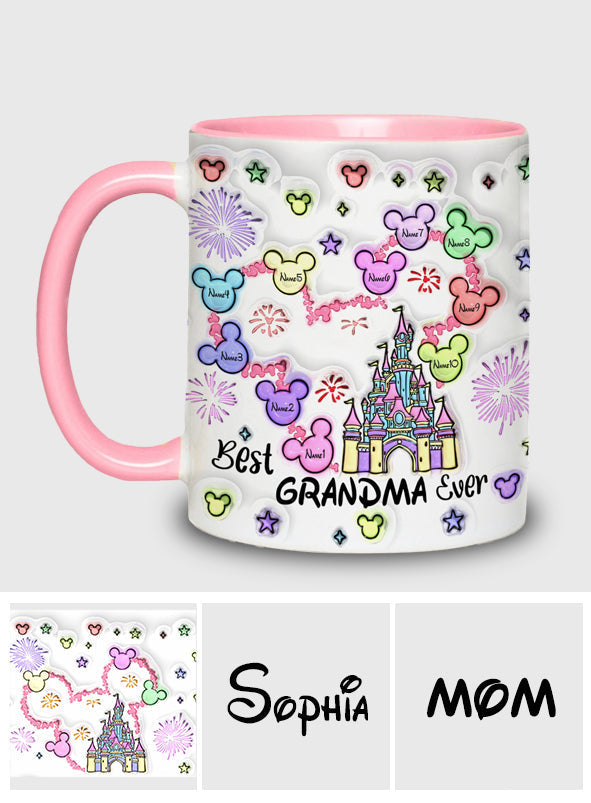Personalized Accent Mug Best Grandma Ever Custom Names Gift