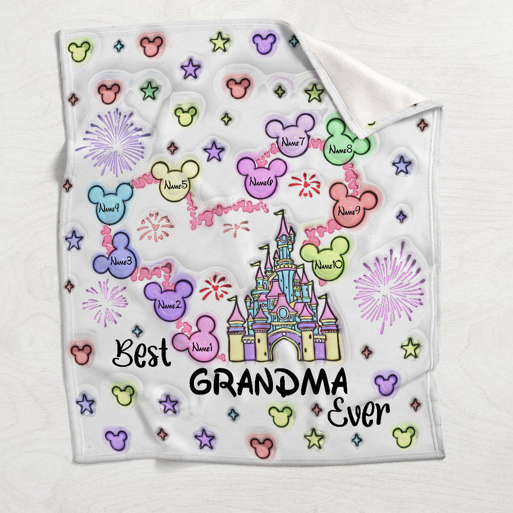 Personalized Flannel Blanket Best Grandma Gift with Names