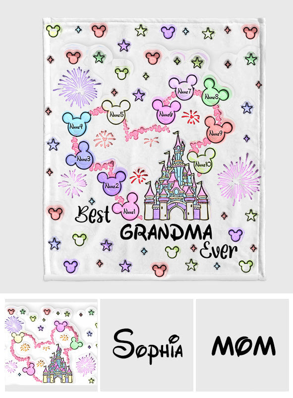 Personalized Flannel Blanket Best Grandma Gift with Names