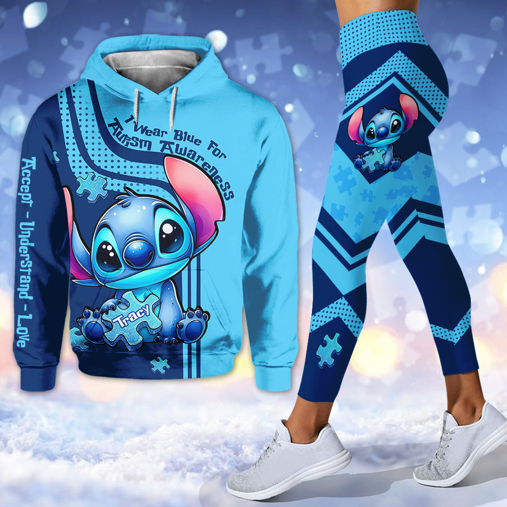 Personalized Autism Awareness Hoodie and Leggings Set for Kids/Adults - Custom Name Gift