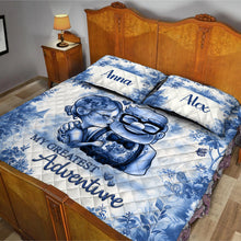 Load image into Gallery viewer, Personalized Mouse Quilt Set Custom Names Romantic Gift
