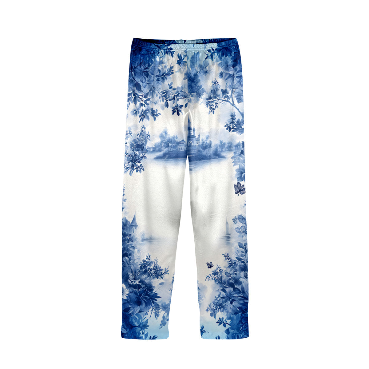 Personalized Blue & White Mouse Couple Button Down Pajamas Set for Couples