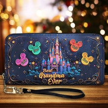 Load image into Gallery viewer, Personalized Leather Wallet Custom Name Gift for Grandma
