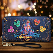 Load image into Gallery viewer, Personalized Leather Wallet Custom Name Gift for Grandma
