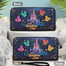 Load image into Gallery viewer, Personalized Leather Wallet Custom Name Gift for Grandma
