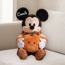 Load image into Gallery viewer, Personalized Pumpkin Pillow Cute Mouse Design Gift for Fall
