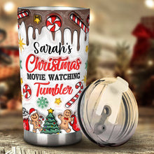 Load image into Gallery viewer, Personalized Christmas Movie Watching Tumbler Custom Name Gift
