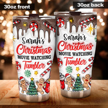 Load image into Gallery viewer, Personalized Christmas Movie Watching Tumbler Custom Name Gift
